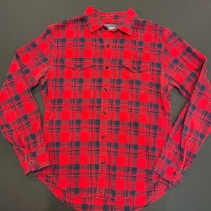 Bonobos Slim Fit Flannel Shirt Medium Red Plaid Button Down Cotton